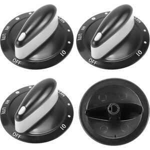 4 Pack 74011287 Gas Range Burner Knob Black, 24F-164H002